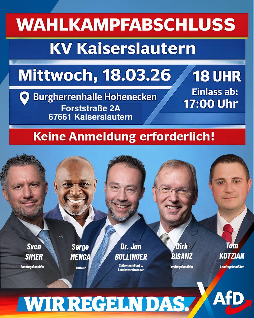 Wahlkampfabschluss am 18.3.26 in Hohenecken